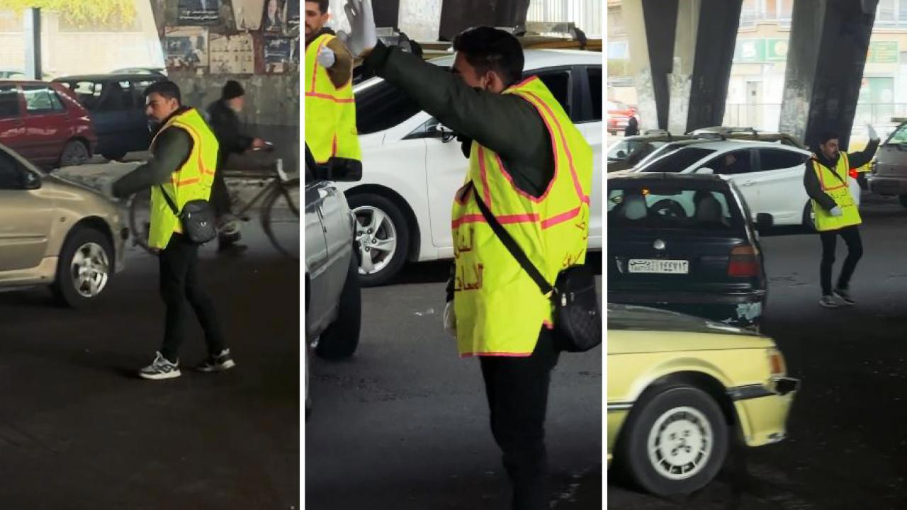 Suriye'de Gönüllüler Trafik Kontrolünde