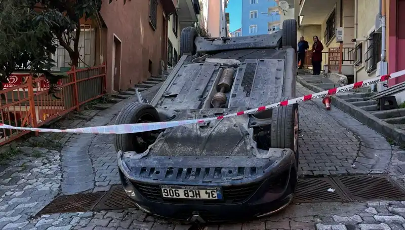 El Freni Çekilmeyen Otomobilin Korkunç Takla Anı!