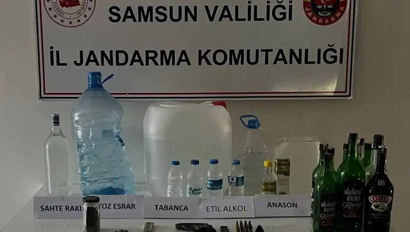 Samsun'da Dev Sahte İçki Operasyonu: Litrelerce Kasa Gelene Engeli